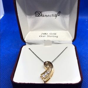 24 KT gold over sterling silver with stones